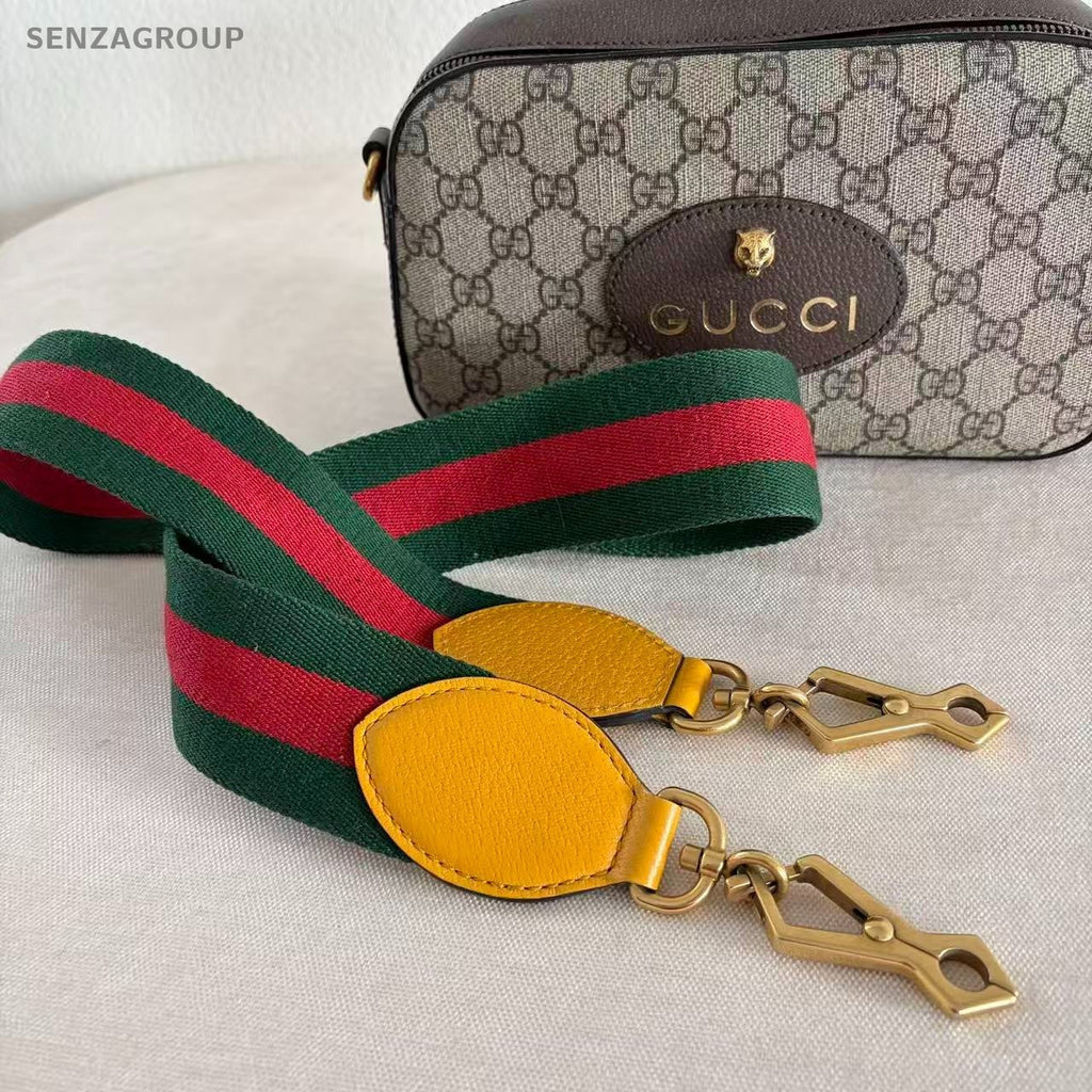 Gucci Tiger Head Camera Ophidia Shoulder Bag Crossbody Brown Gold Women Classic