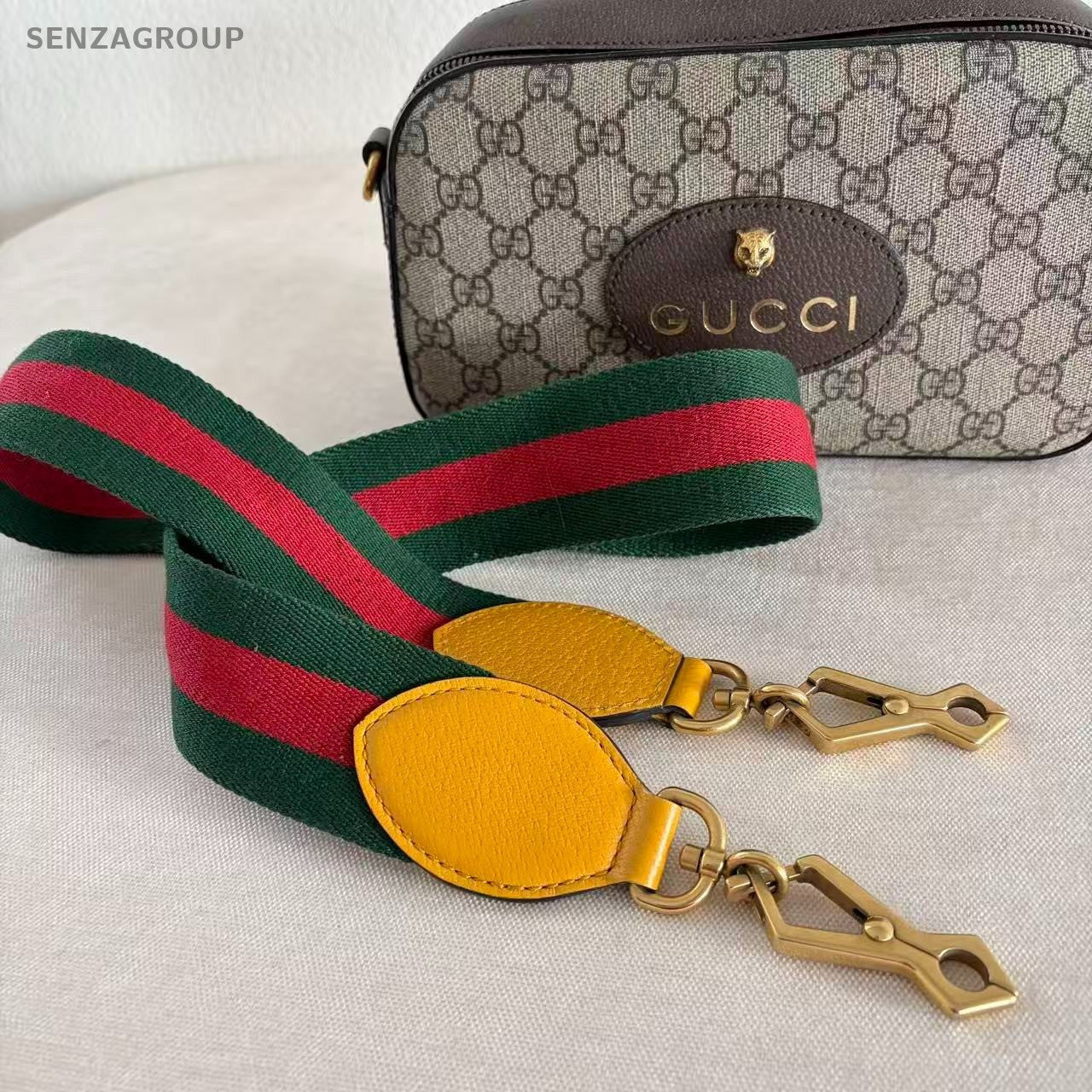 Gucci Tiger Head Camera Ophidia Shoulder Bag Crossbody Brown Gold Women Classic