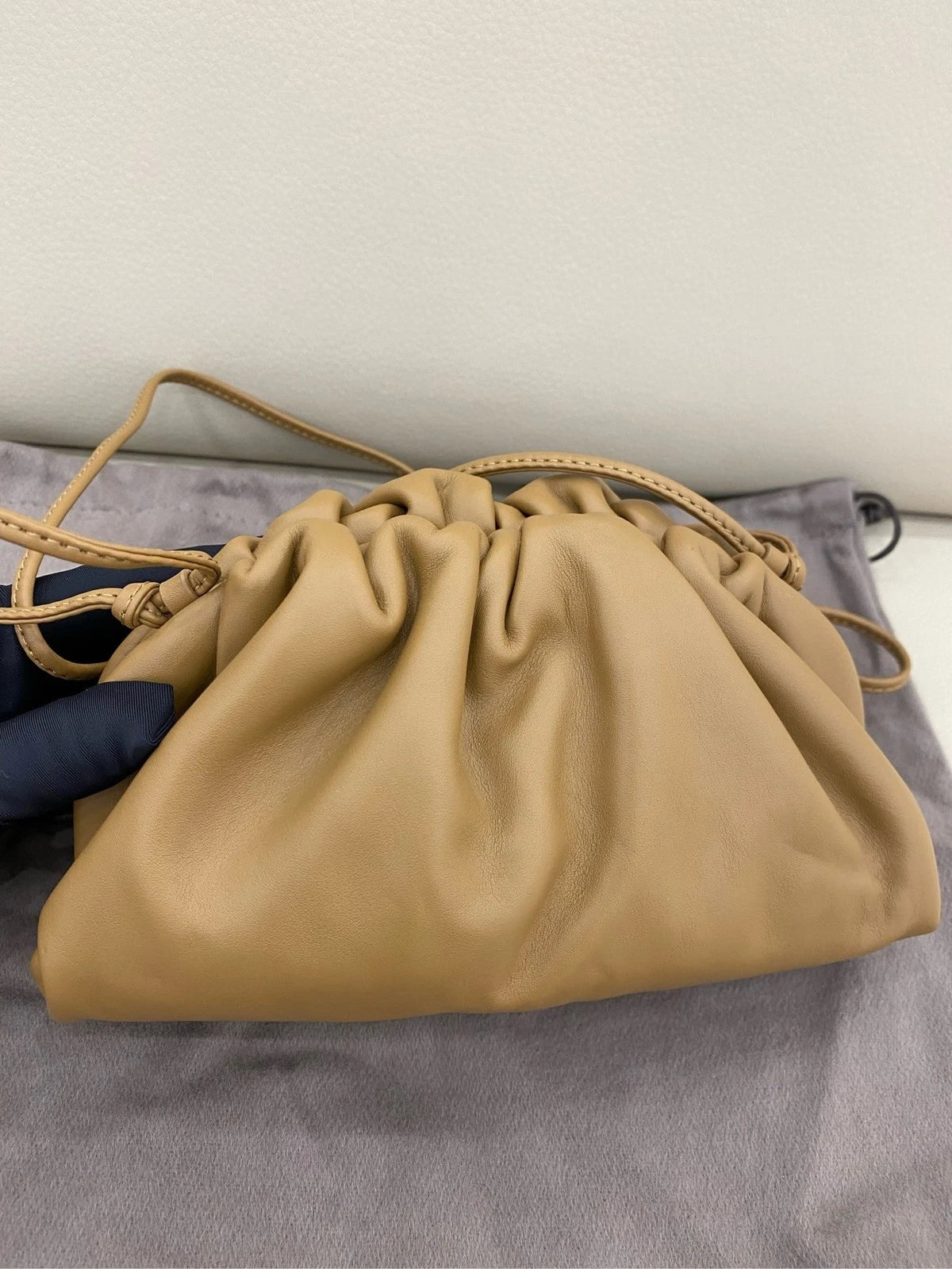 Bottega Veneta Beige Adjustable Cloud Shoulder Bag For Women