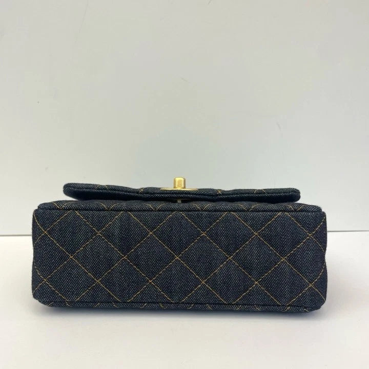 CHANEL Denim CF Large Mini Chain Shoulder Bag For Women
