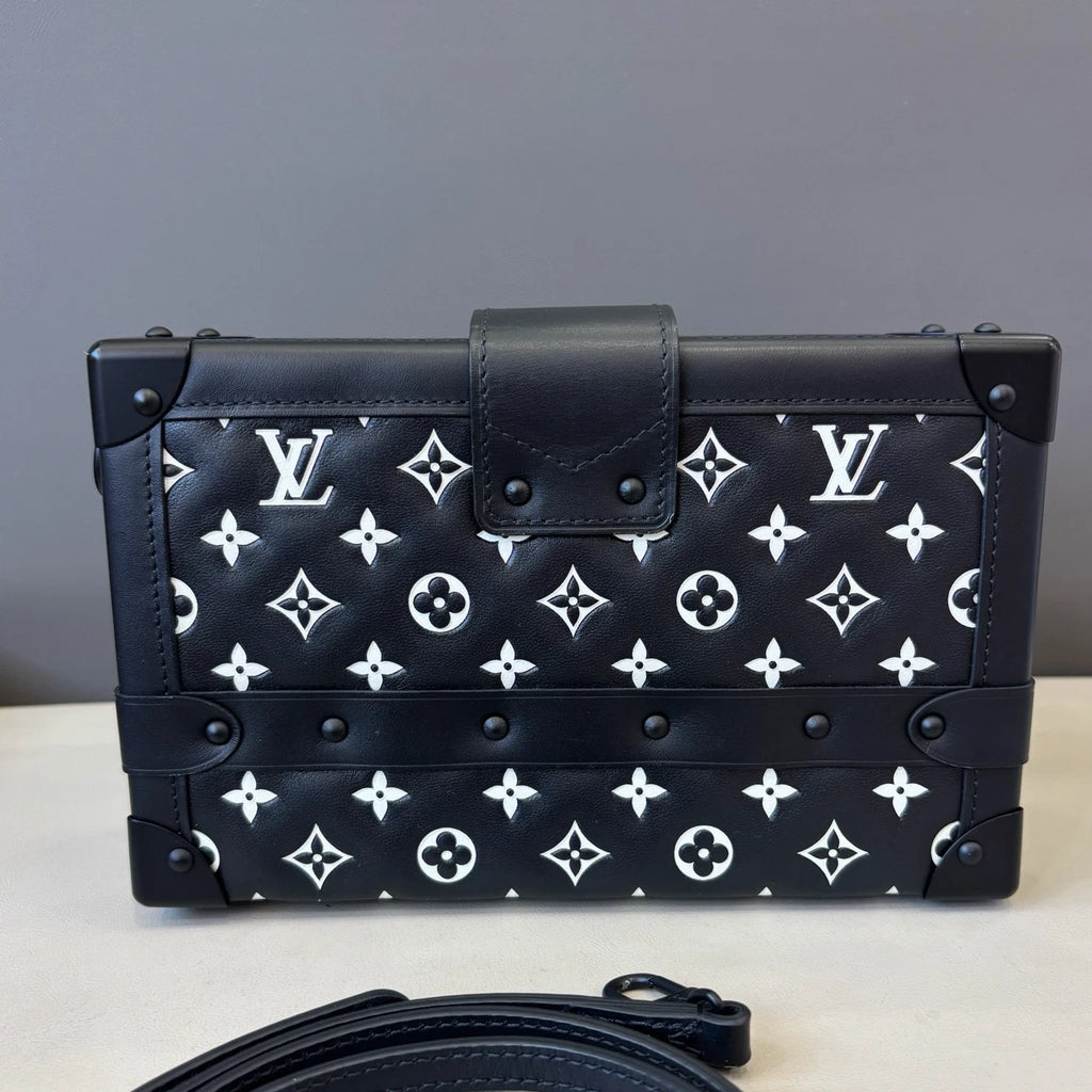 Chip Version Louis Vuitton Petite Malle Monogram Black Shoulder Bag Crossbody