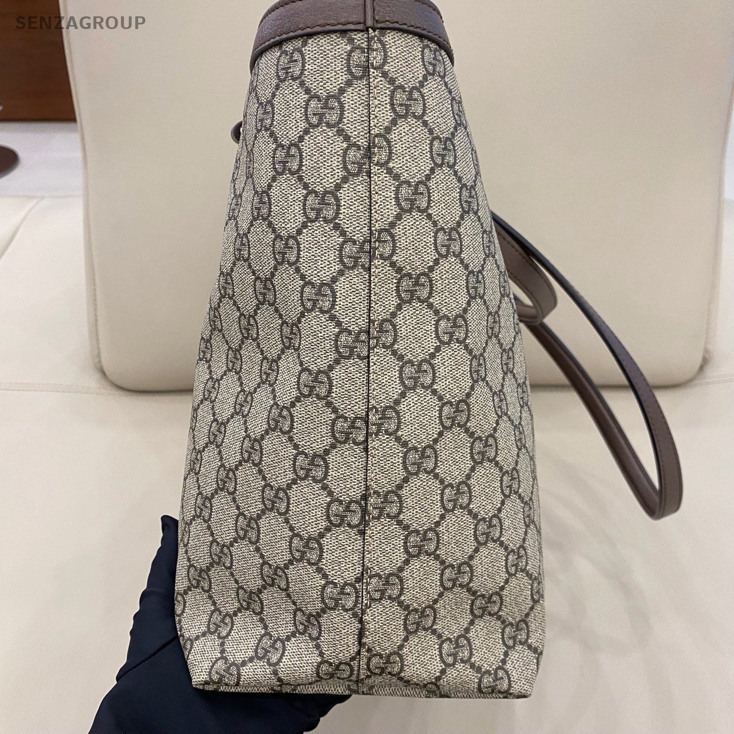 Gucci Ophidia MM Tote Shoulder Bag Beige Brown Used Women Classic