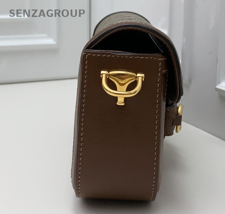 Gucci Horsebit1955 Mini Ophidia Chain Shoulder Bag Brown Gold Women Classic