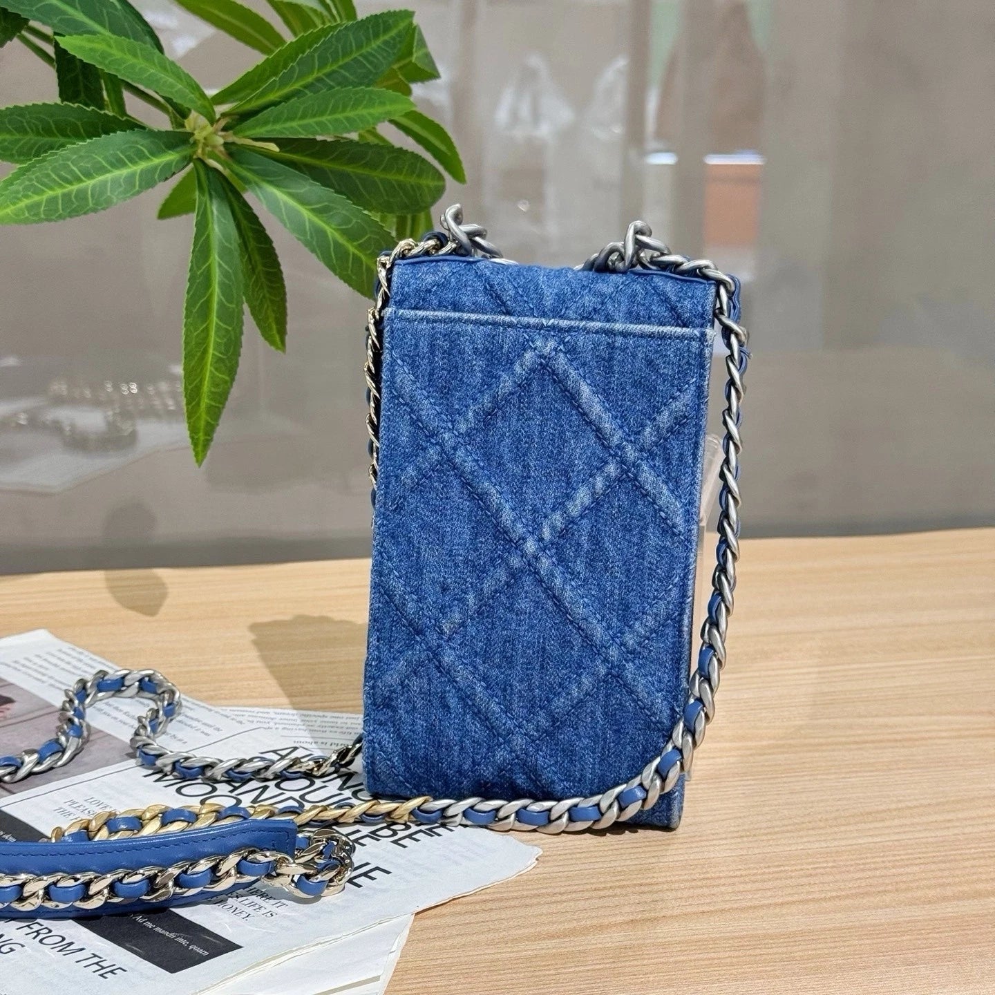 CHANEL Denim Phone Shoulder Crossbody Bag For Women