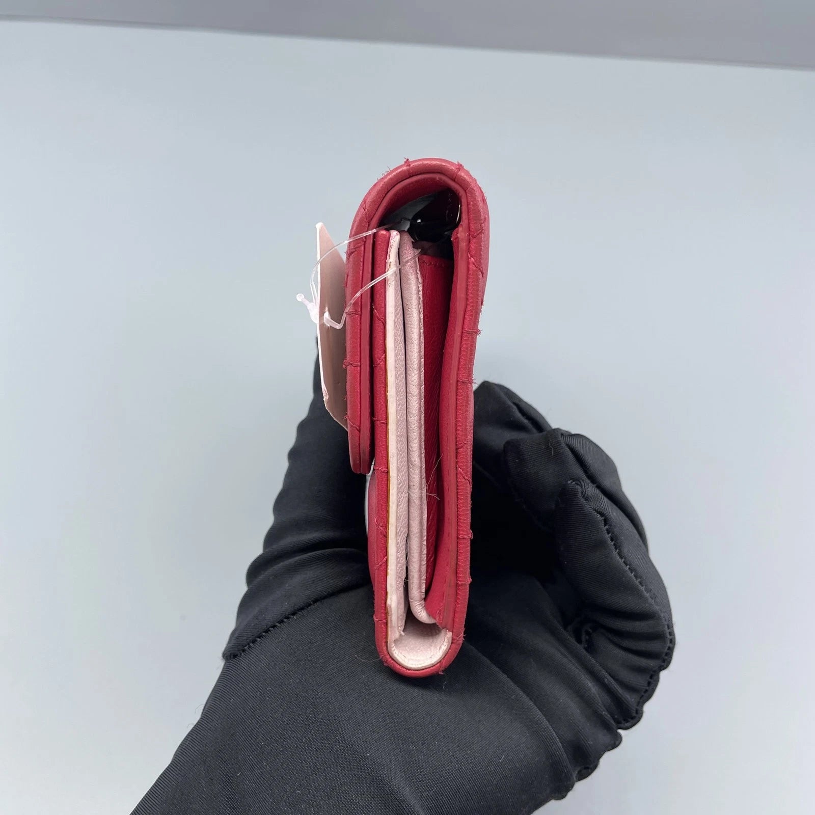 Dior Red Quilted Leather Clutch Wallet For Women