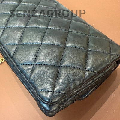 Chanel Classic Flap Black Gold Chain Shoulder Crossbody Bag Quilted