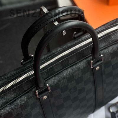 Louis Vuitton Damier Graphite Briefcase Messenger Bag Black Silver Unisex