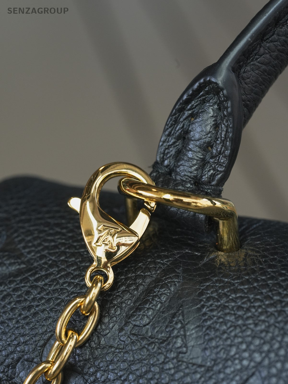 Louis Vuitton Black Monogram Empreinte NANO Madeleine Chain Shoulder bag Women
