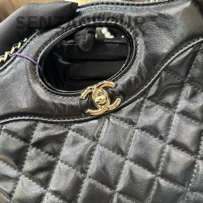 Chanel 31 Bag Mini Black Gold Quilted Lambskin Shoulder Crossbody Bag