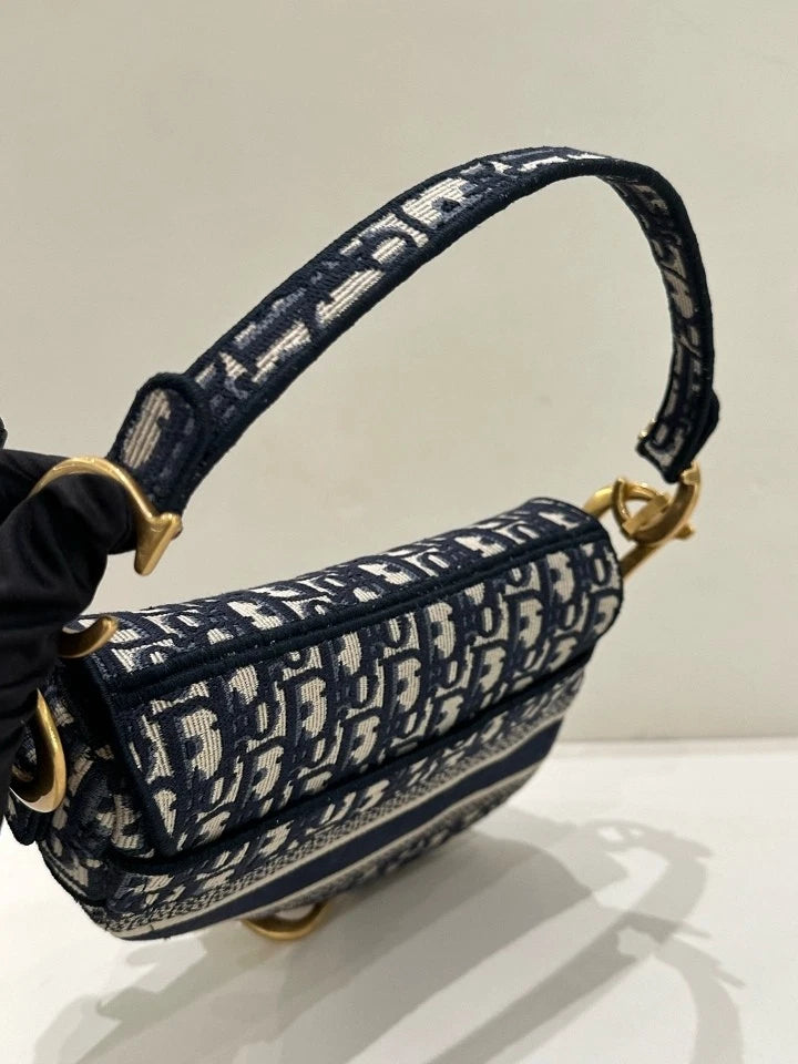 Dior Saddle Canvas Shoulder Bag Excellent