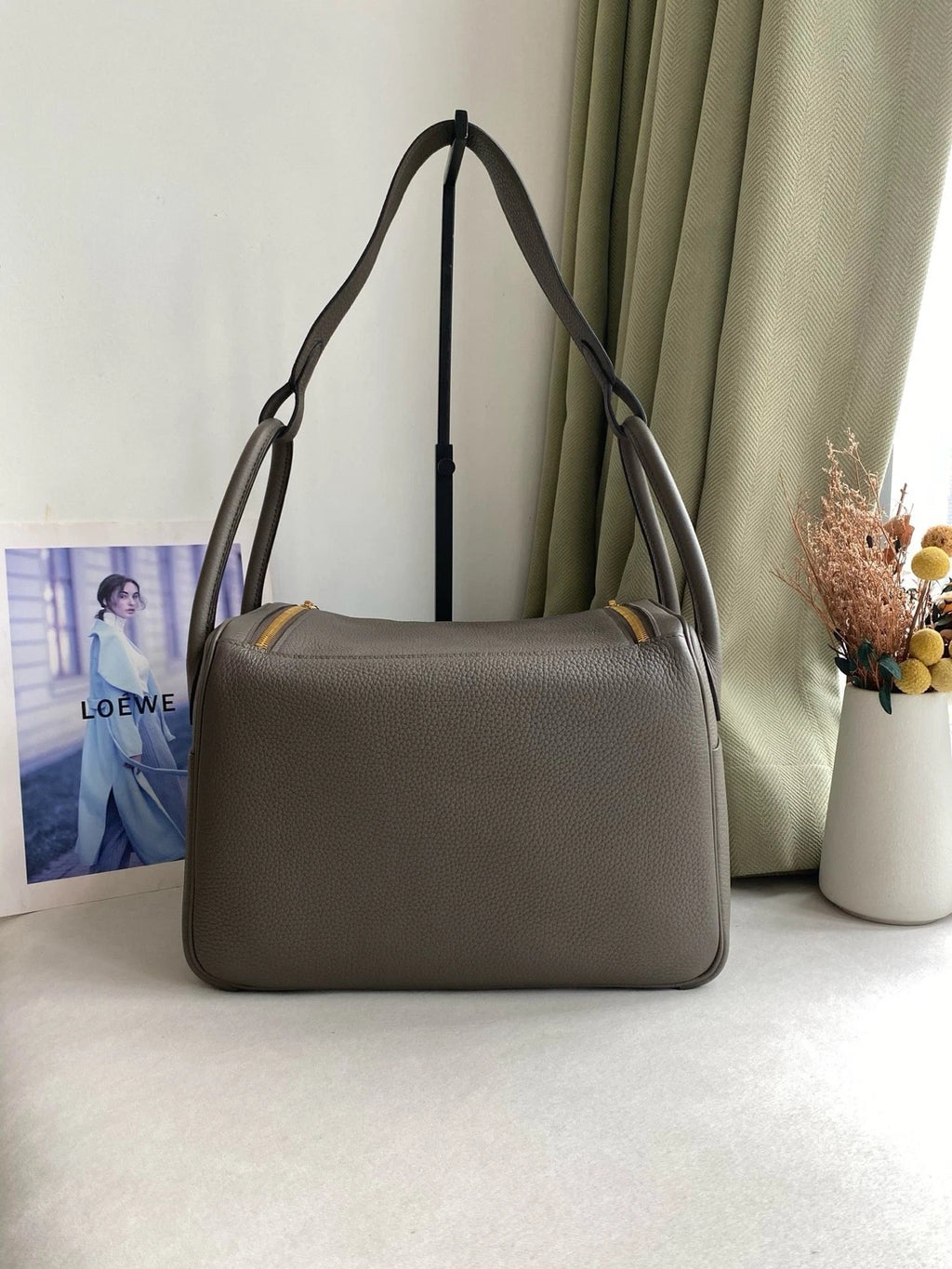 Hermes Togo Leather Lindy30 Shoulder Handbag For Women