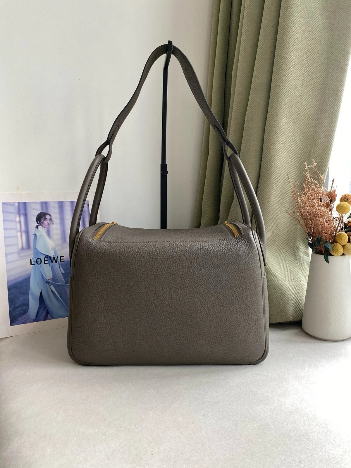 Hermes Togo Leather Lindy30 Shoulder Handbag For Women