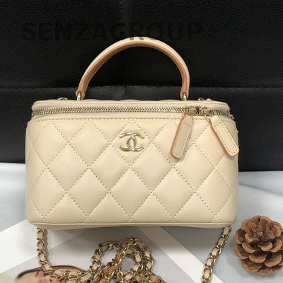 Chanel Lambskin Quilted Classic Flap Bag Pink Gold Chain Shoulder Crossbody