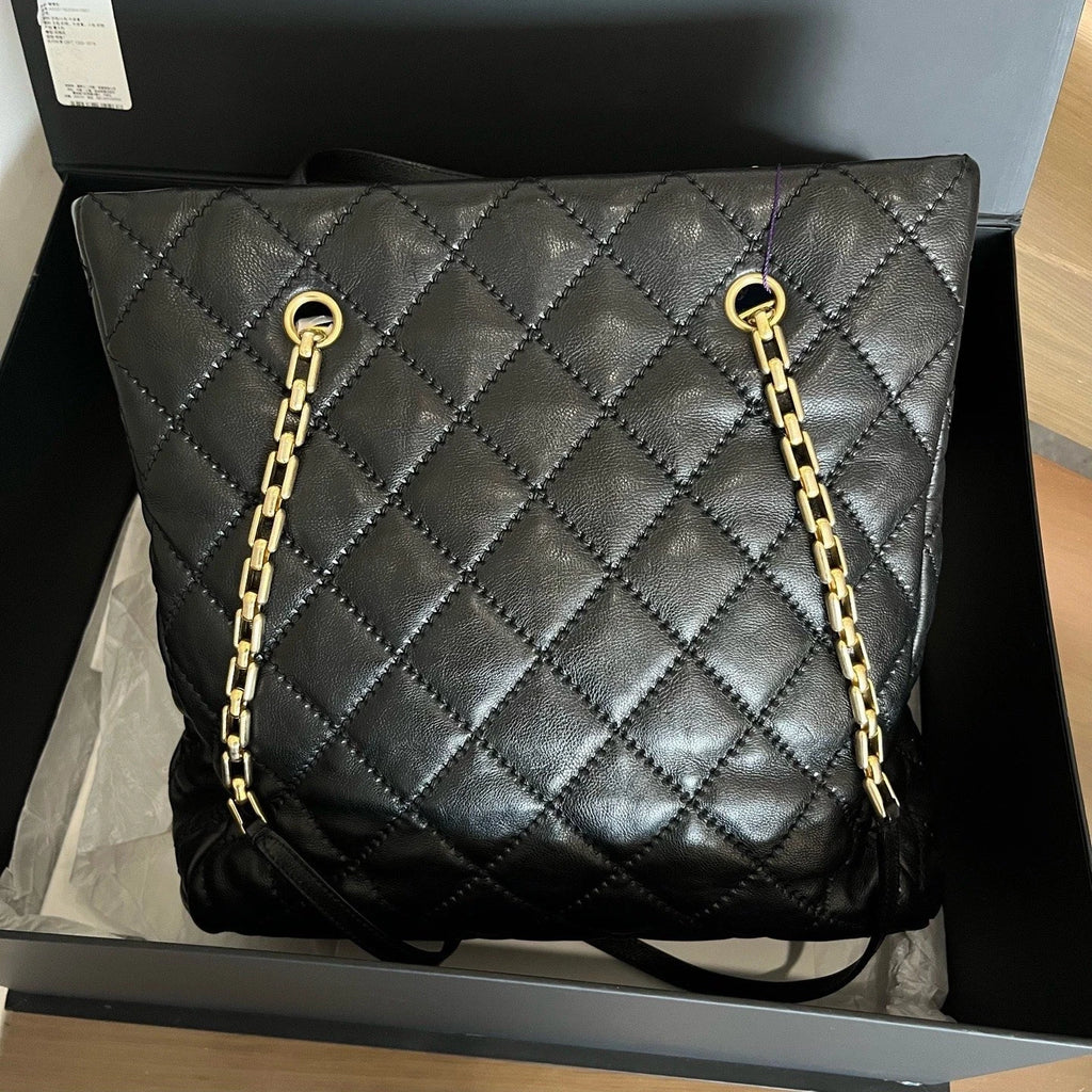 Chanel Large Shopping Bag Tote Calfskin Shoulder Bag Crossbody Women