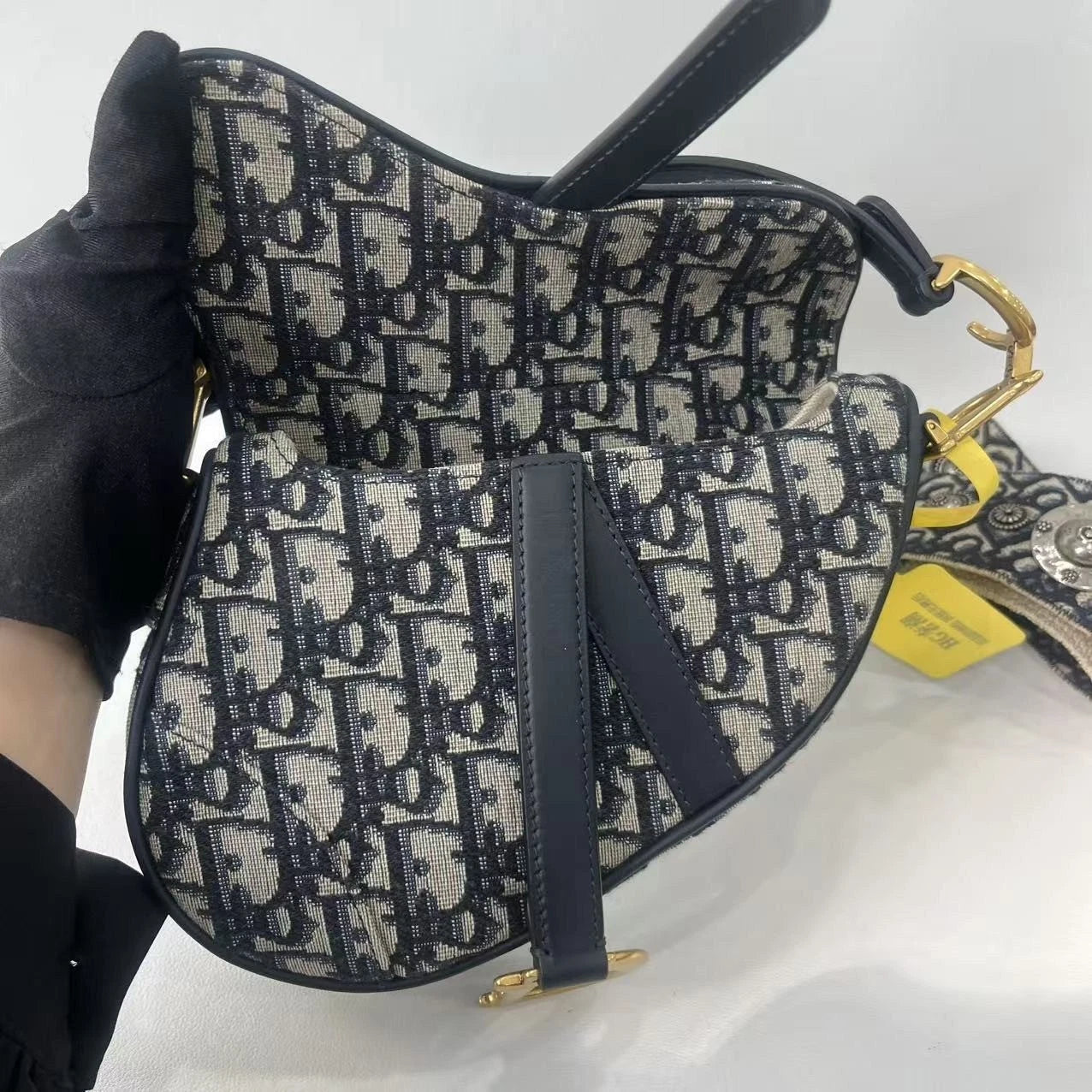 Dior Saddle Canvas Shoulder Bag Excellent