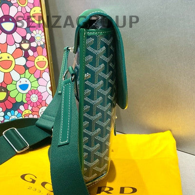 Goyard Coursier Messenger Bag Green Silver Buckle Women's Classic Shoulder Bag