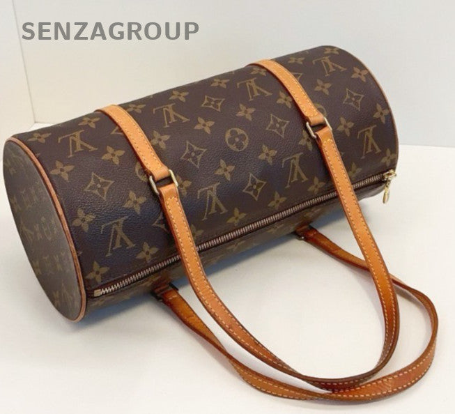 Louis Vuitton Papillon Monogram Shoulder Bag Brown Gold Women Classic Vintage