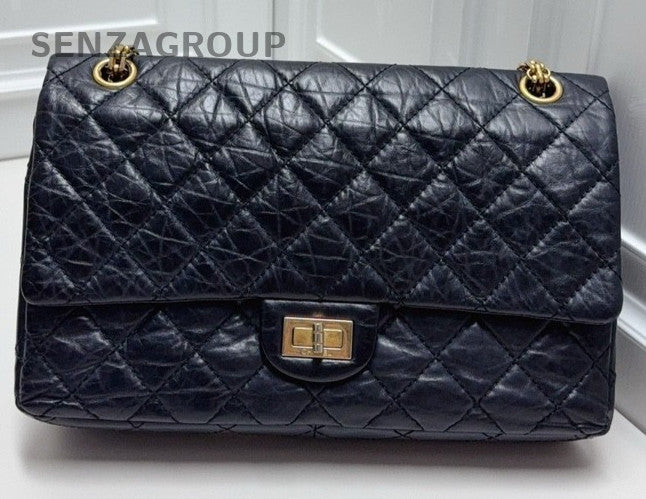 CHANEL Classic 2.55 Medium size Black gold Shoulder bag Crossbody