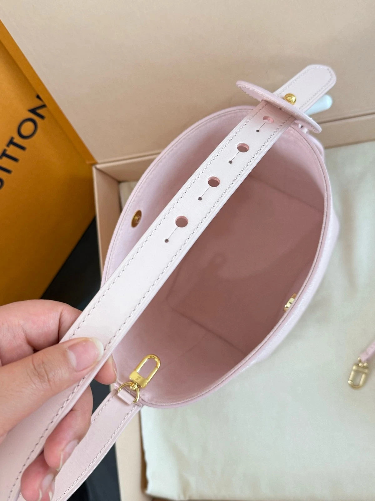 Louis Vuitton Allin BB Sakura Pink Full Leather Bag For Women