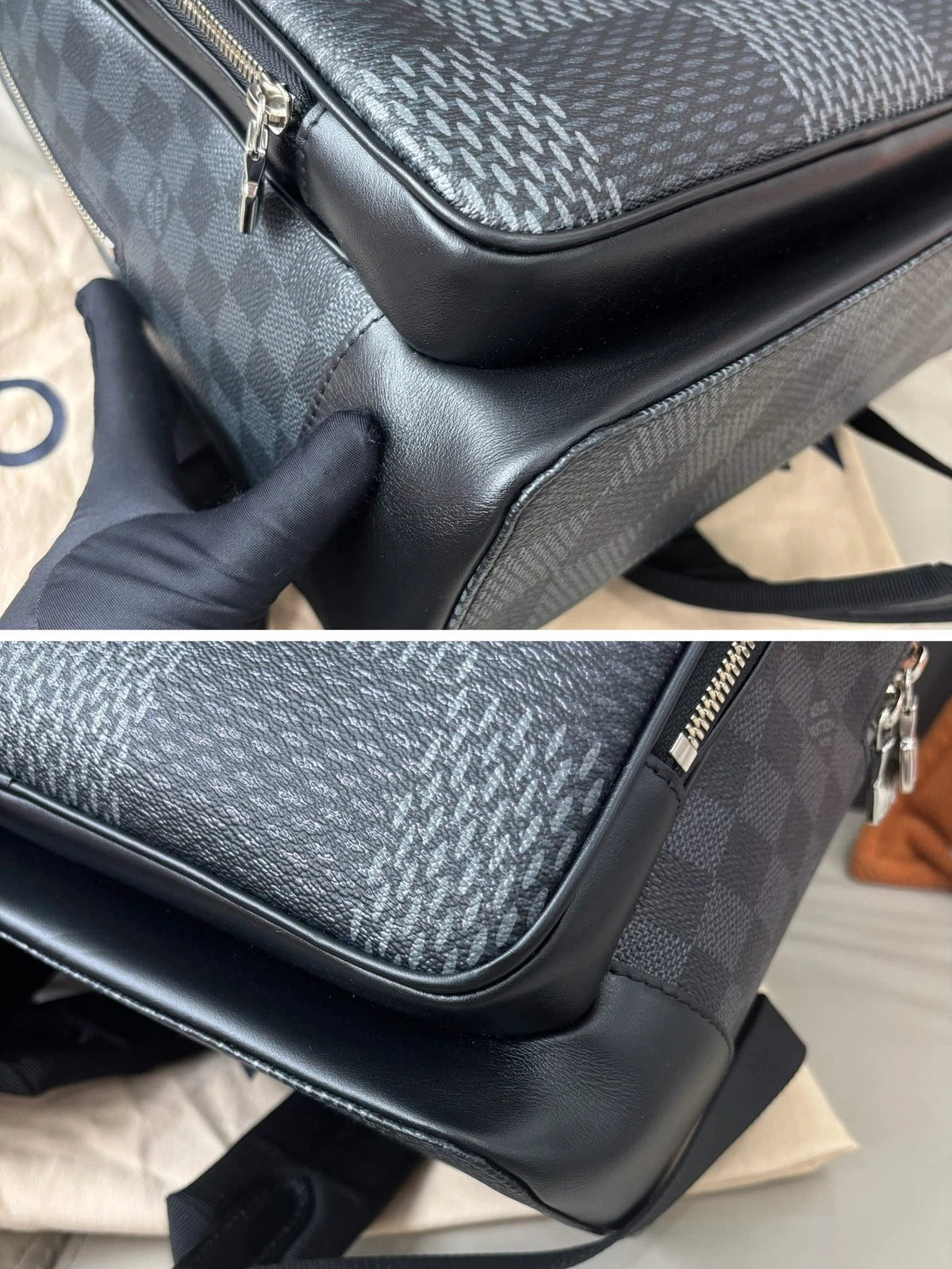 Louis Vuitton Campus Backpack Black Silver Unisex Adults Classic