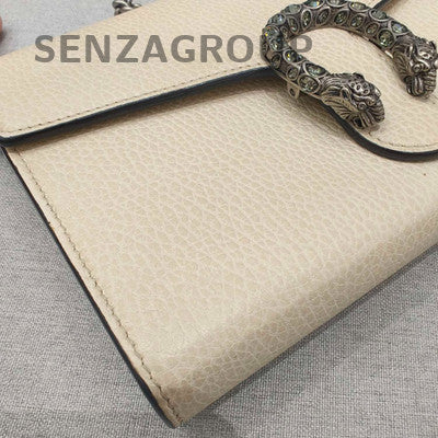 Gucci Dionysus Mini Chain Shoulder Bag Beige Silver Hardware Classic Women